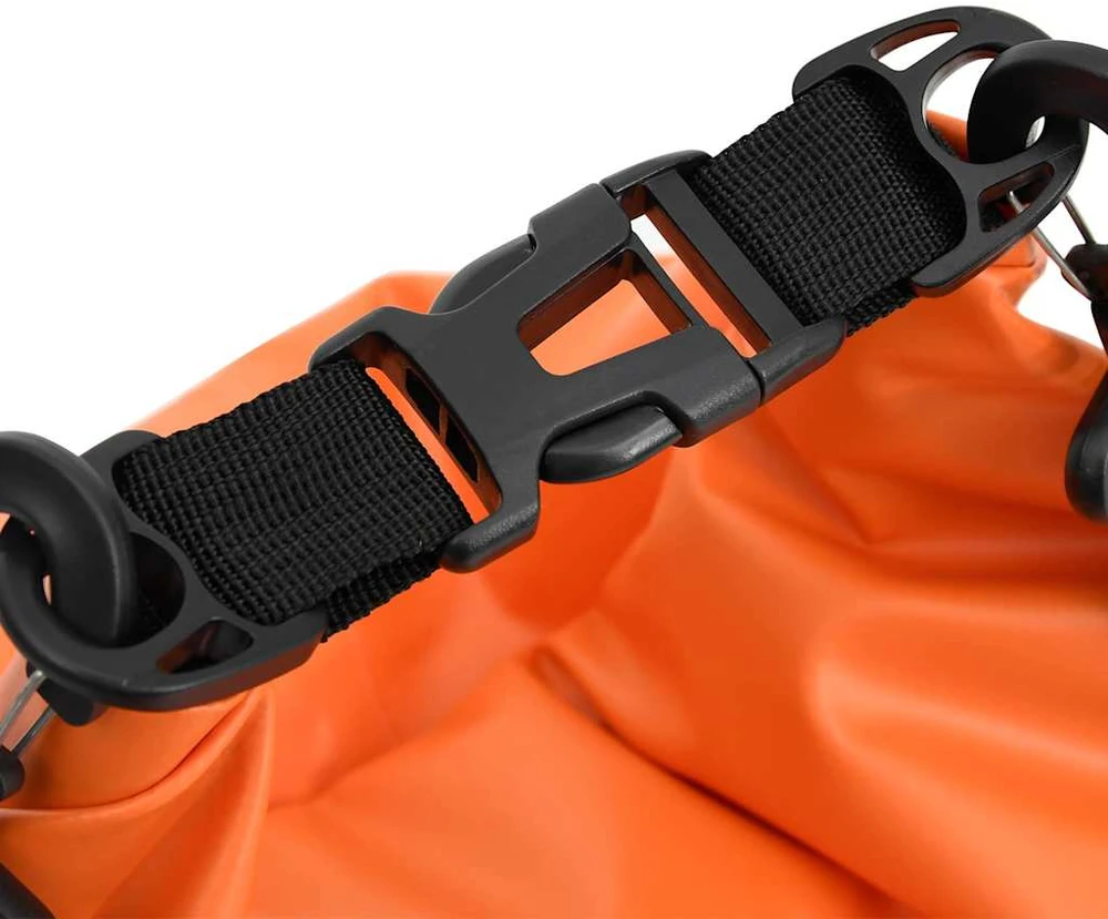 Vandeniui atsparus krepšys su užtrauktuku, oranžinis, PVC, 20l