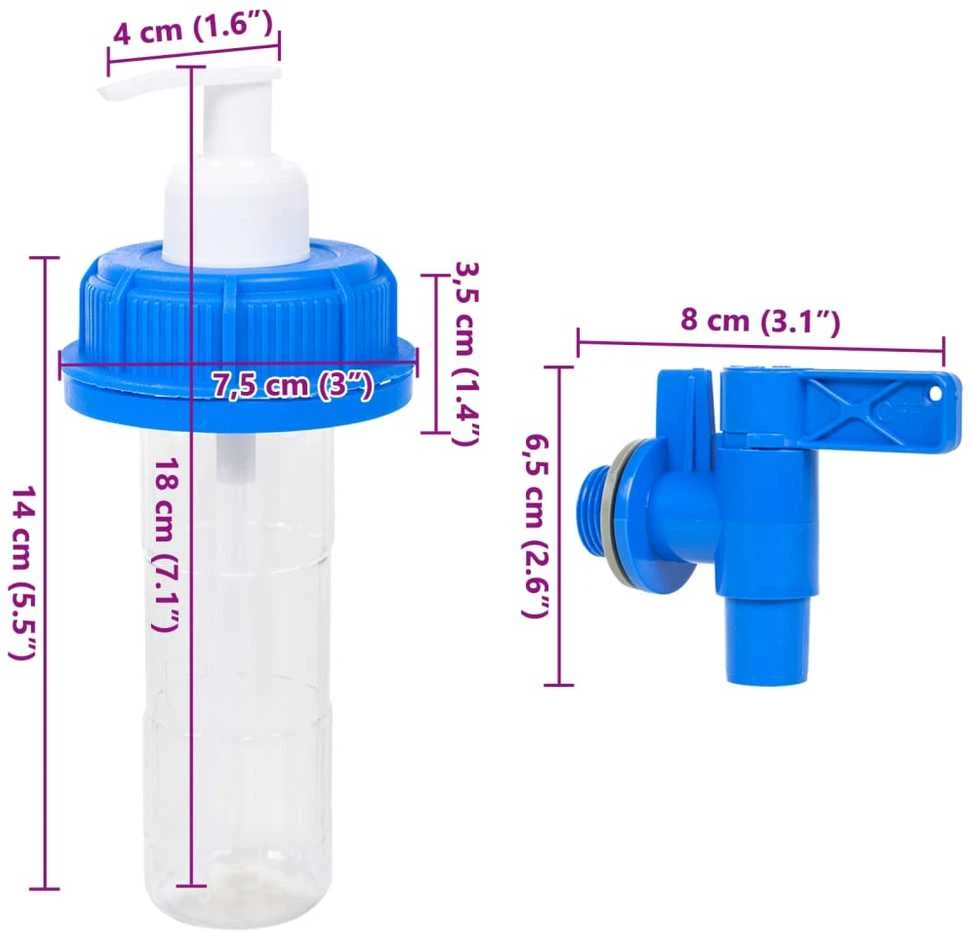 Vandens talpa su čiaupu ir muilo dozatoriumi, 10l, plastikas