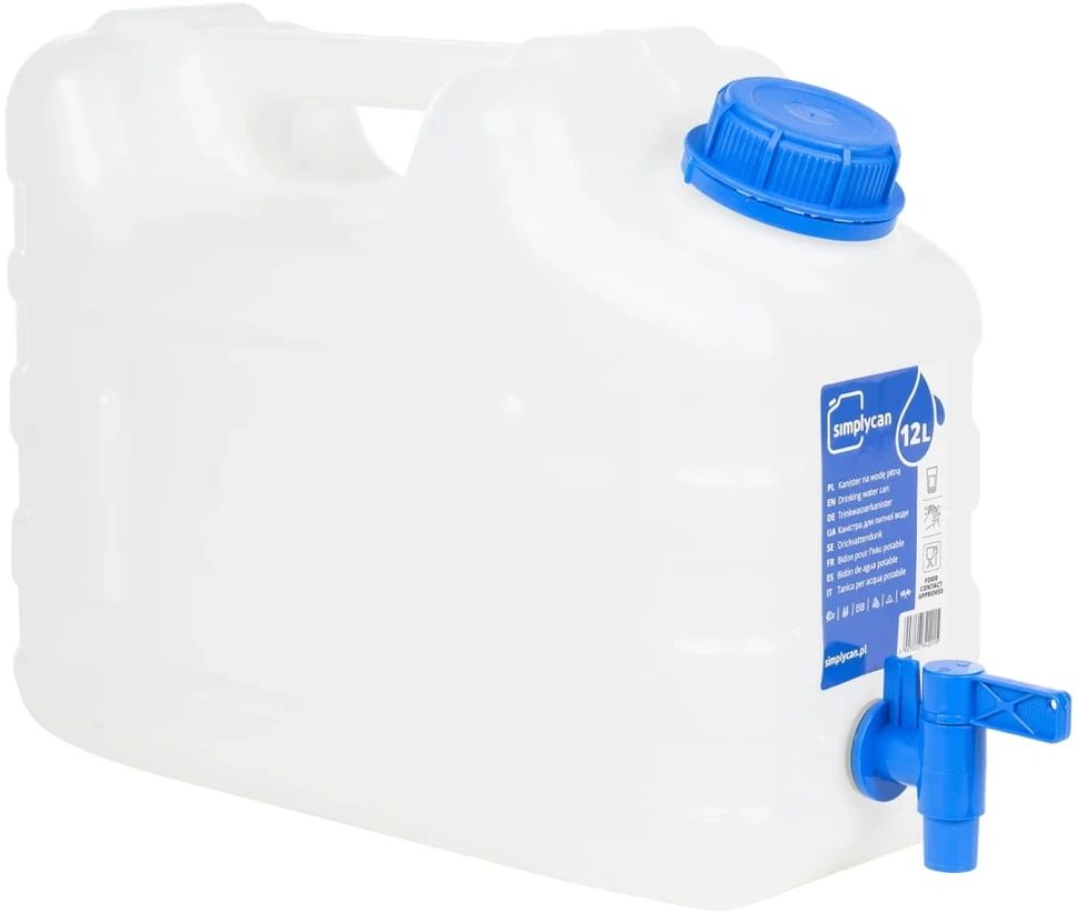 Vandens talpa su čiaupu, skaidri, 10l, plastikas