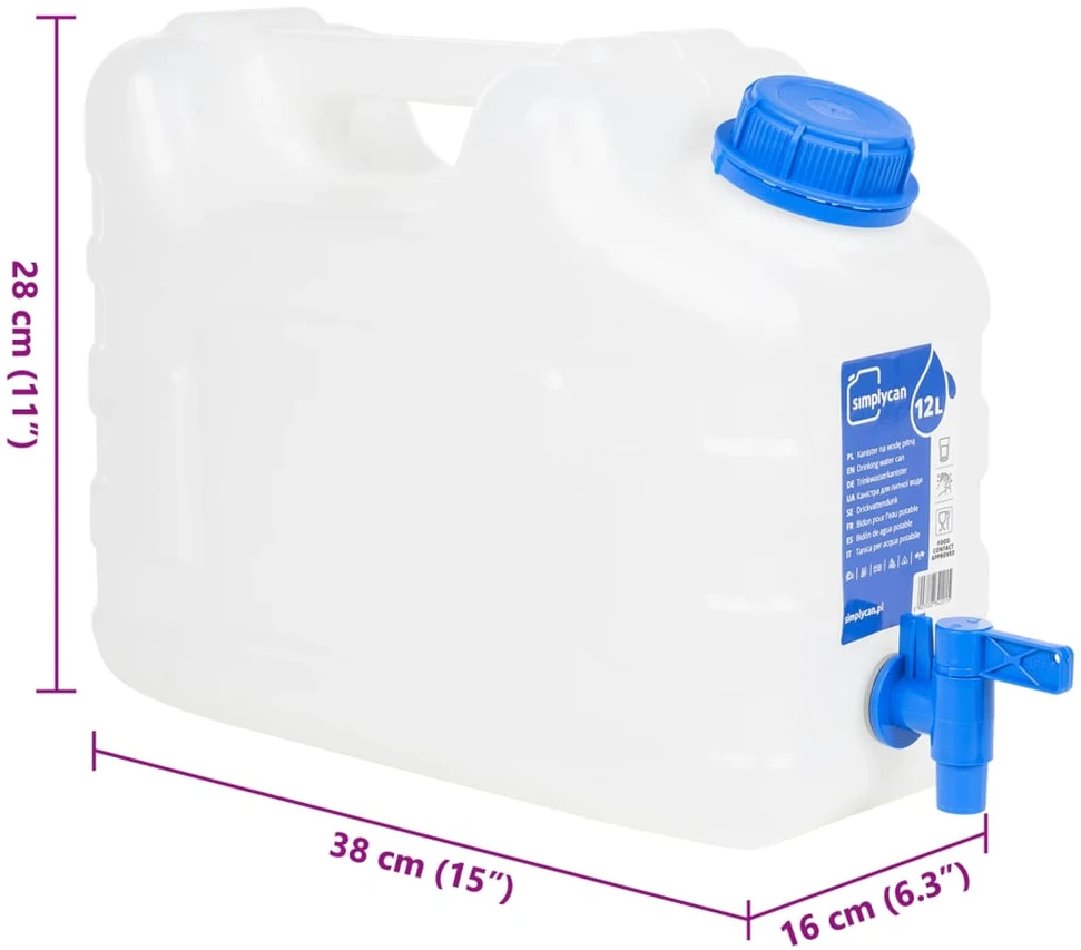 Vandens talpa su čiaupu, skaidri, 10l, plastikas