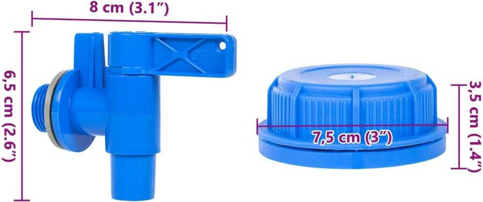 Vandens talpa su čiaupu, skaidri, 15l, plastikas