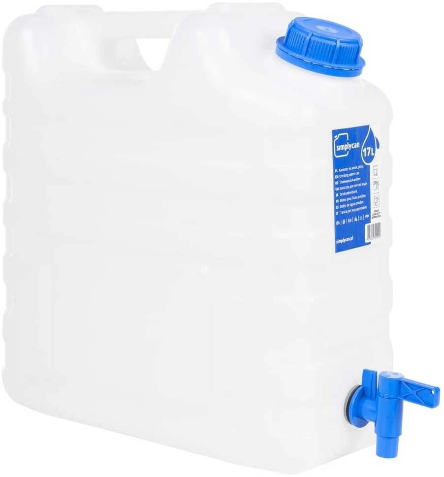 Vandens talpa su čiaupu, skaidri, 15l, plastikas