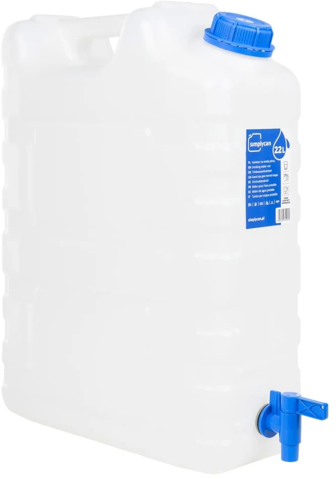 Vandens talpa su čiaupu, skaidri, 20l, plastikas