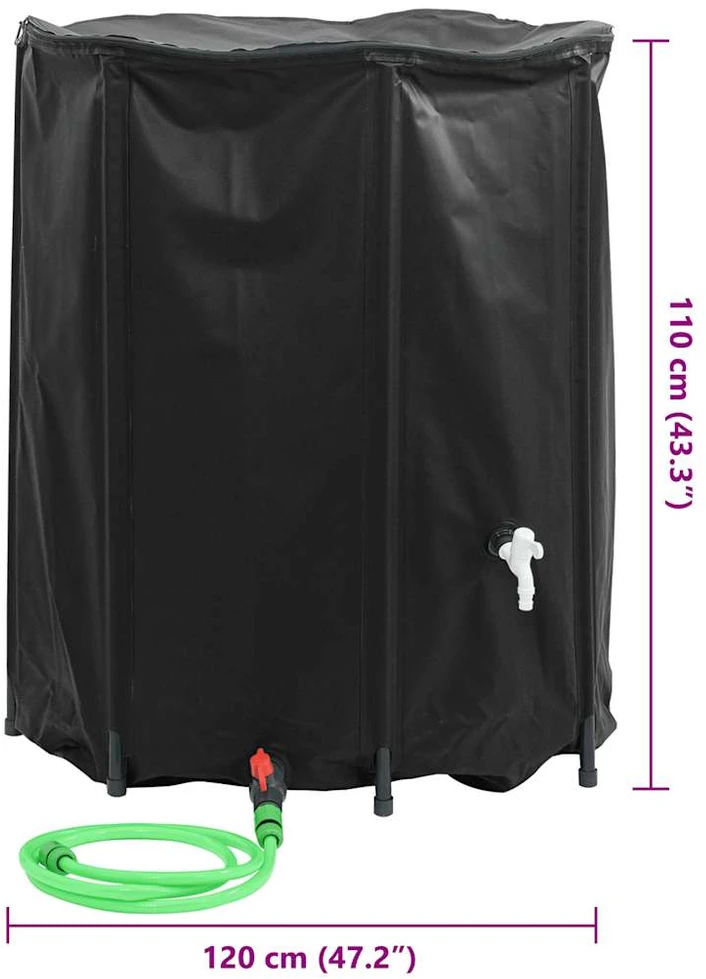 Vandens talpa su čiaupu, sulankstoma, 1250l, PVC