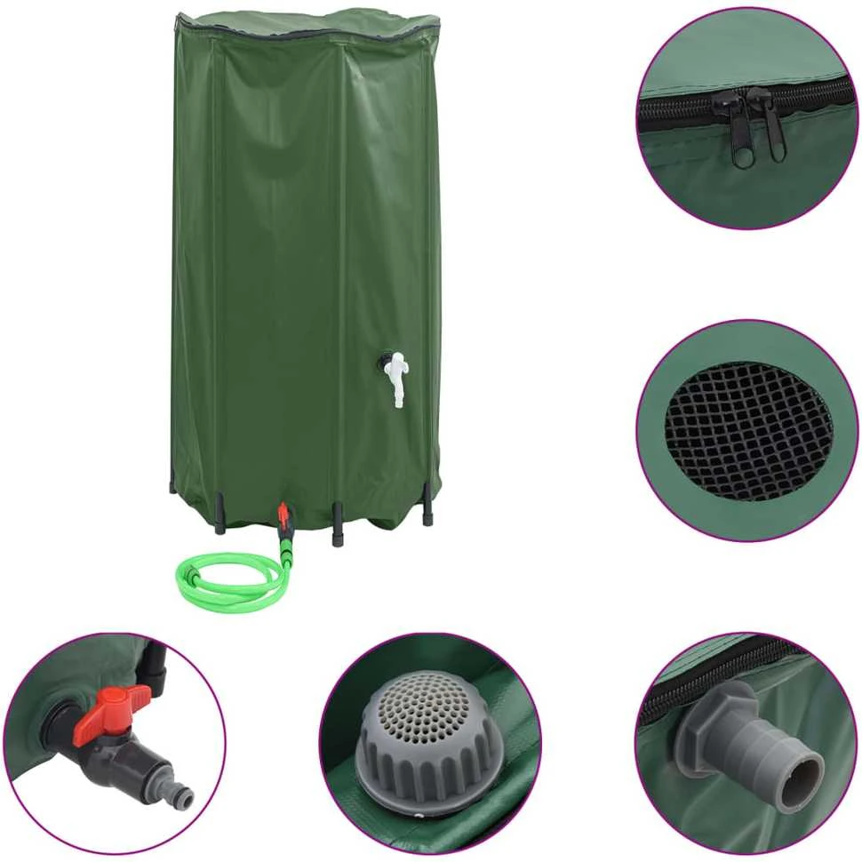 Vandens talpa su čiaupu, sulankstoma, 380l, PVC