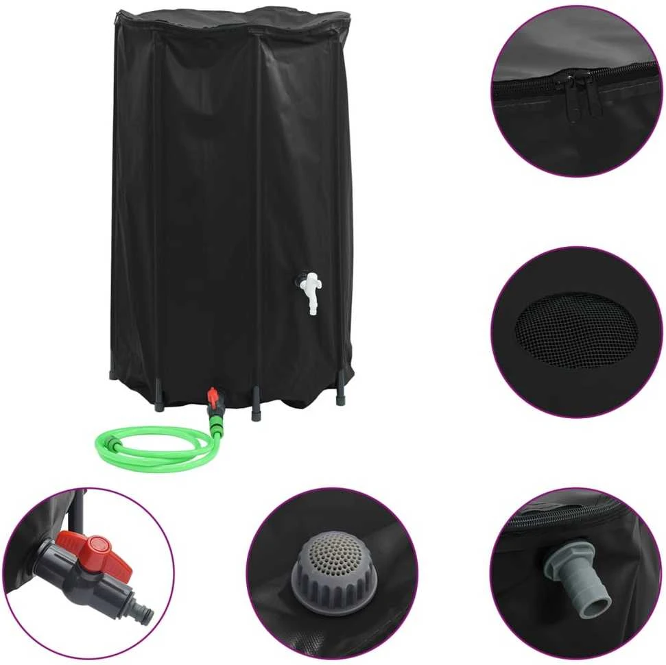 Vandens talpa su čiaupu, sulankstoma, 500l, PVC