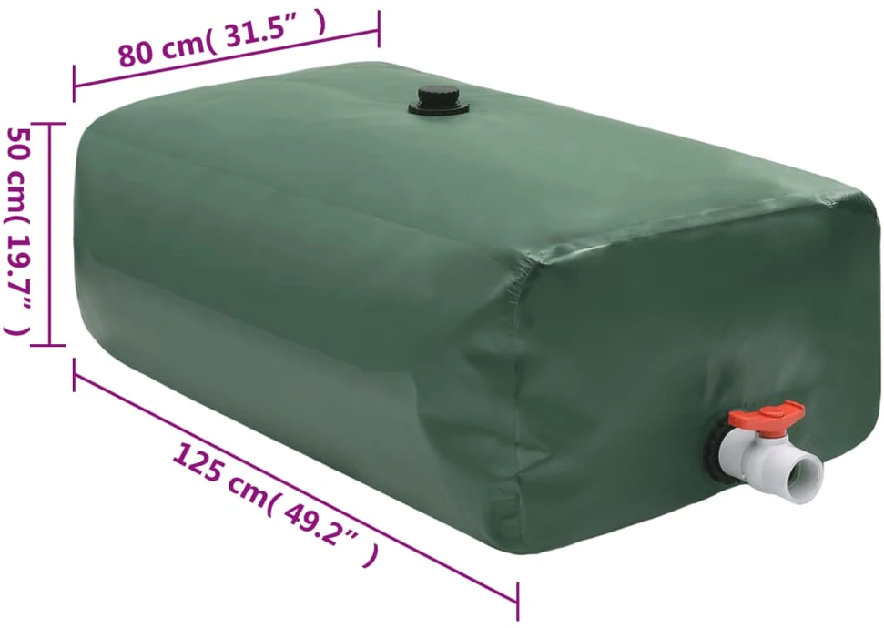 Vandens talpa su čiaupu, sulankstoma, 500l, PVC