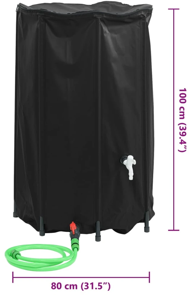 Vandens talpa su čiaupu, sulankstoma, 500l, PVC