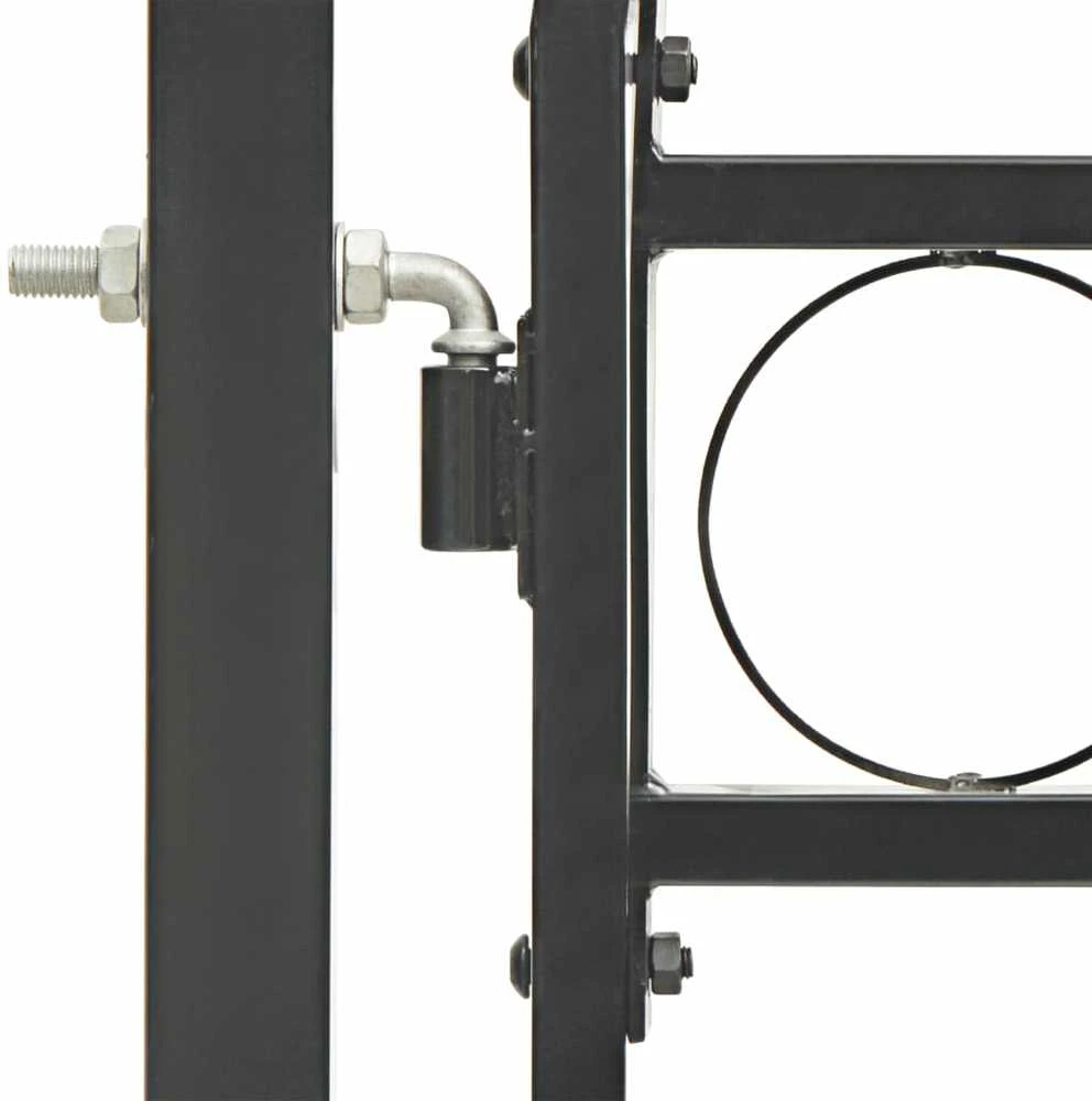 Vartai su arkiniu viršumi, juodos spalvos, 100x250cm, plienas