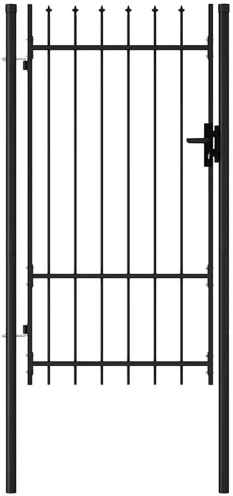 Varteliai su smailiais viršugaliais, juodi, 1x1,75m, plienas