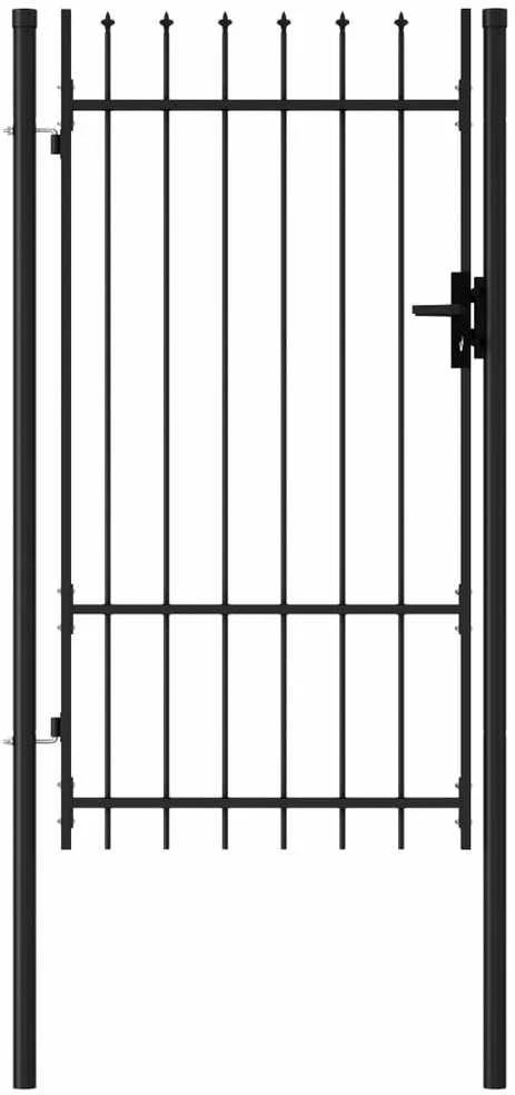 Varteliai su smailiais viršugaliais, juodi, 1x1,75m, plienas