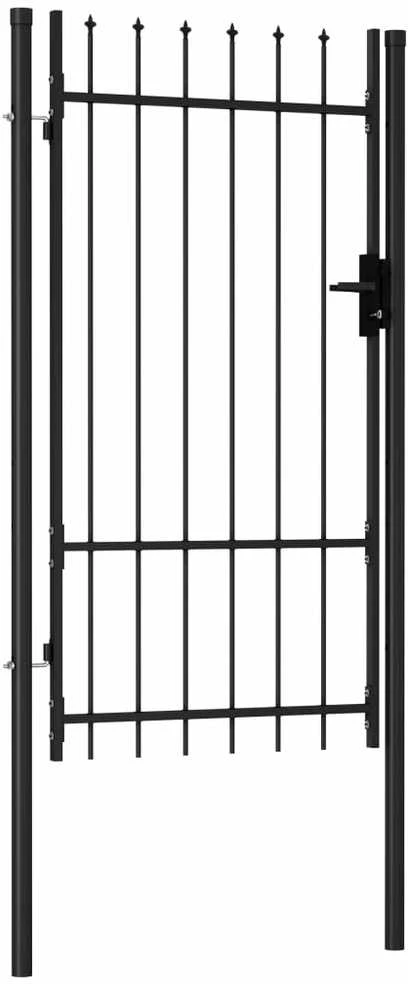 Varteliai su smailiais viršugaliais, juodi, 1x1,75m, plienas