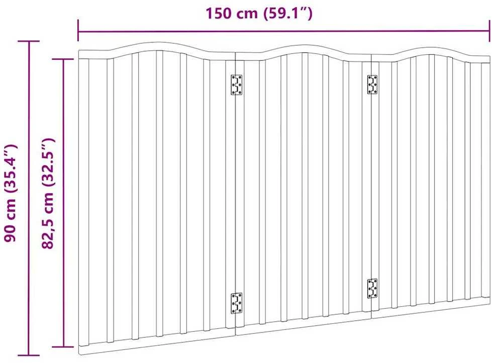 Varteliai šunims, 3 segmentai, balti, 150cm, tuopos mediena