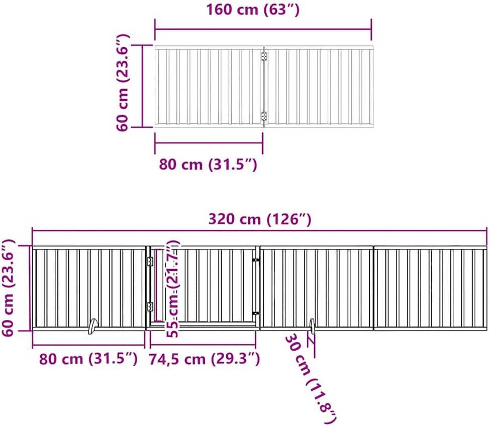 Varteliai šunims su durimis, 10 segmentų, 800cm, tuopos mediena