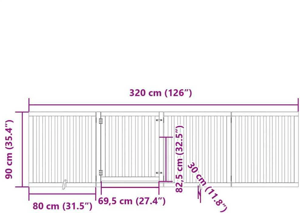 Varteliai šunims su durimis, 4 segmentai, rudi, 320cm, tuopa