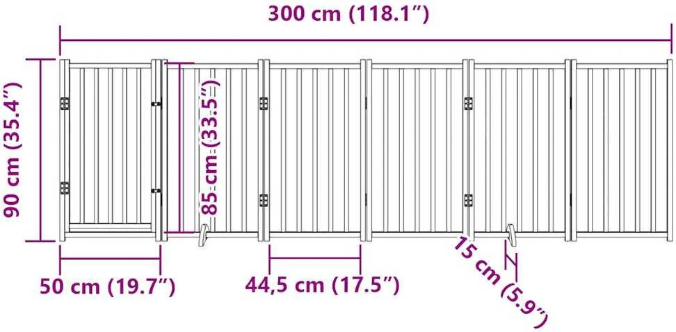 Varteliai šunims su durimis, 6 segmentai, balti, 300cm, eglė