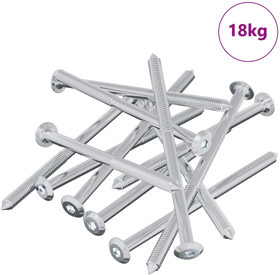 Varžtas 1000 vnt. Sidabro M6 x 100 mm Plienas