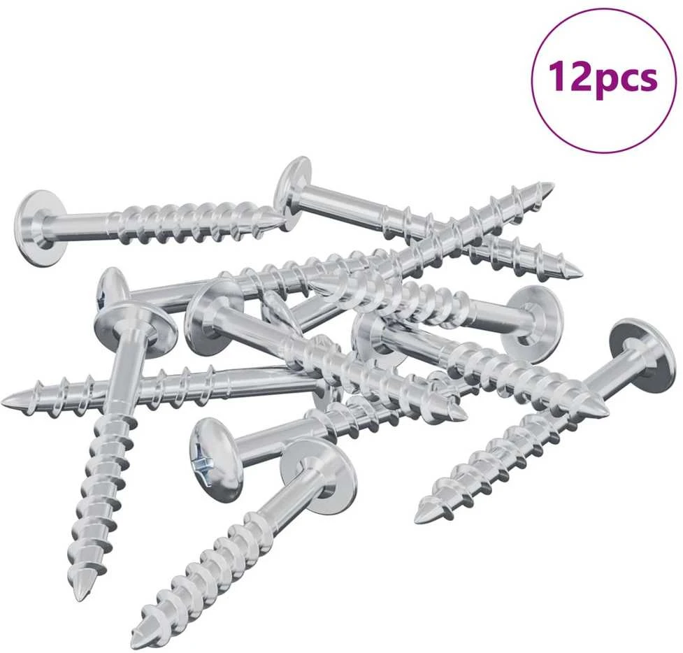 Varžtas 12 vnt. Sidabro 9,8 x 35 mm Geležis