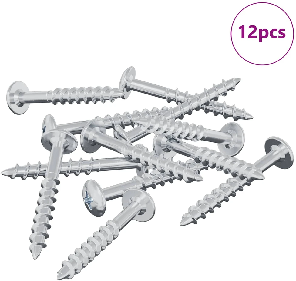 Varžtas 12 vnt. Sidabro 9,8 x 35 mm Geležis