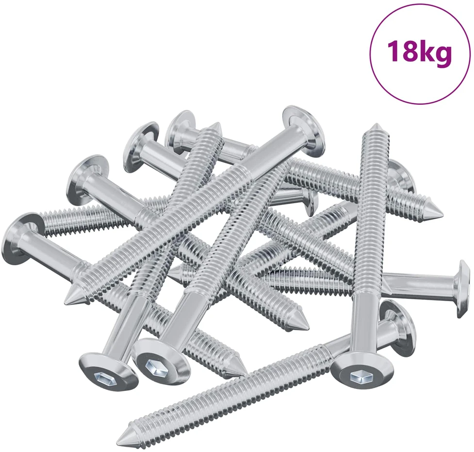 Varžtas 1600 vnt. Sidabro M6 x 60 mm Plienas