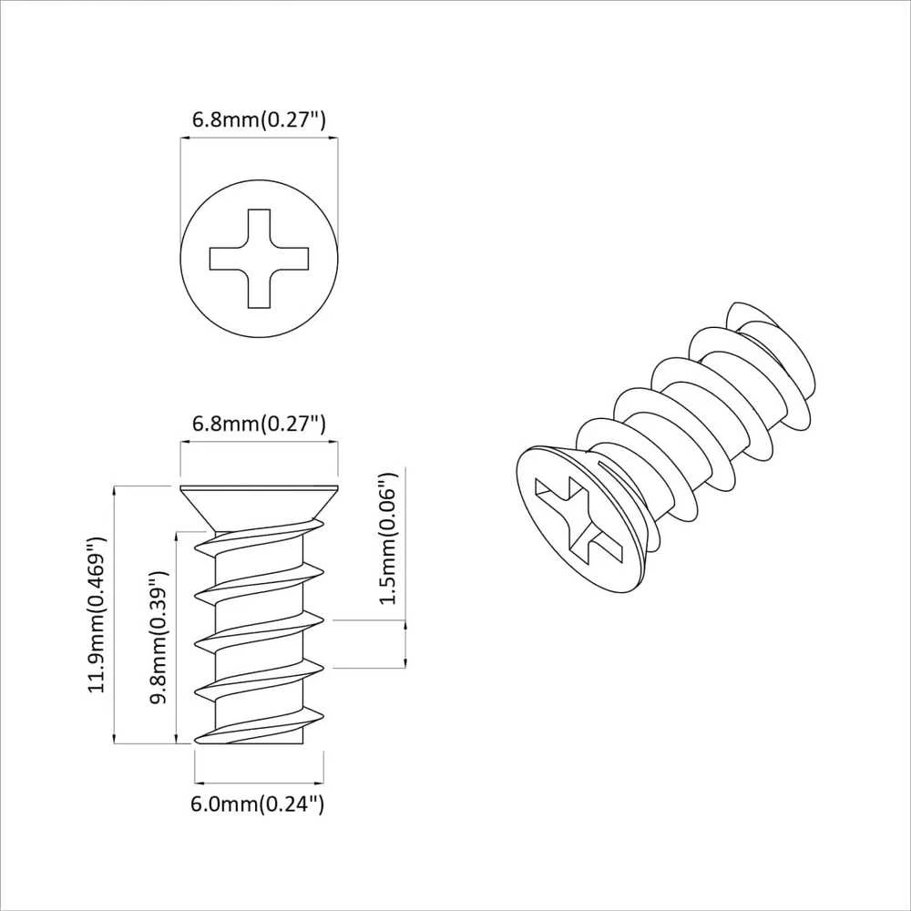 Varžtas 2 vnt. Sidabrinė M6 x 12 mm Geležis