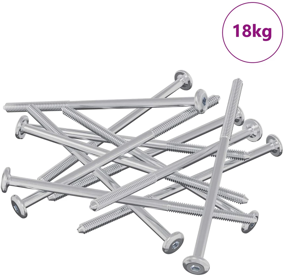 Varžtas 800 vnt. Sidabro M6 x 120 mm Plienas