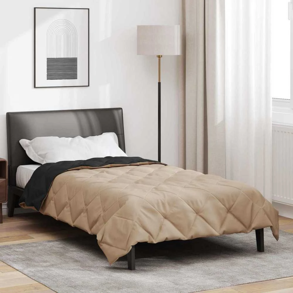 Vasaros antklodė 200 x 155 cm Vasara 200 gsm Juoda ir taupe