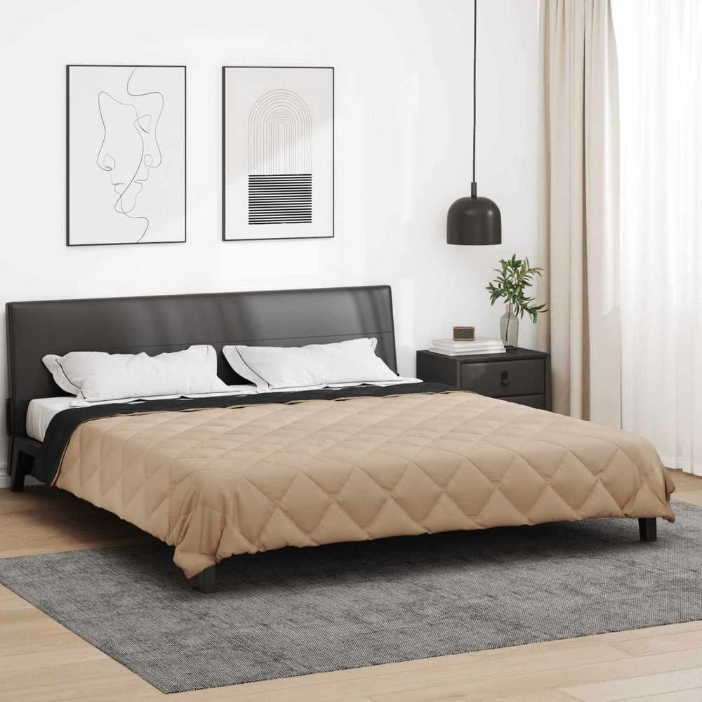 Vasaros antklodė 220 x 260 cm Vasara 200 gsm Juoda ir taupe