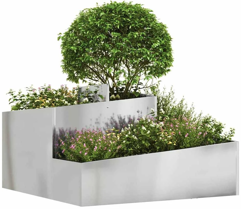 Sodo vazonas Sidabrinė 80 x 80 x 50 cm Galvanizuotas plienas
