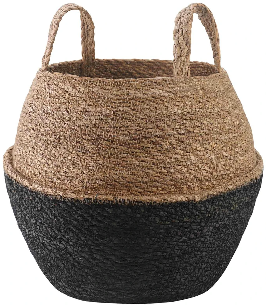 Vazonas su rankenomis Juoda Ø 32 x 32 cm 100% Jūros žolė