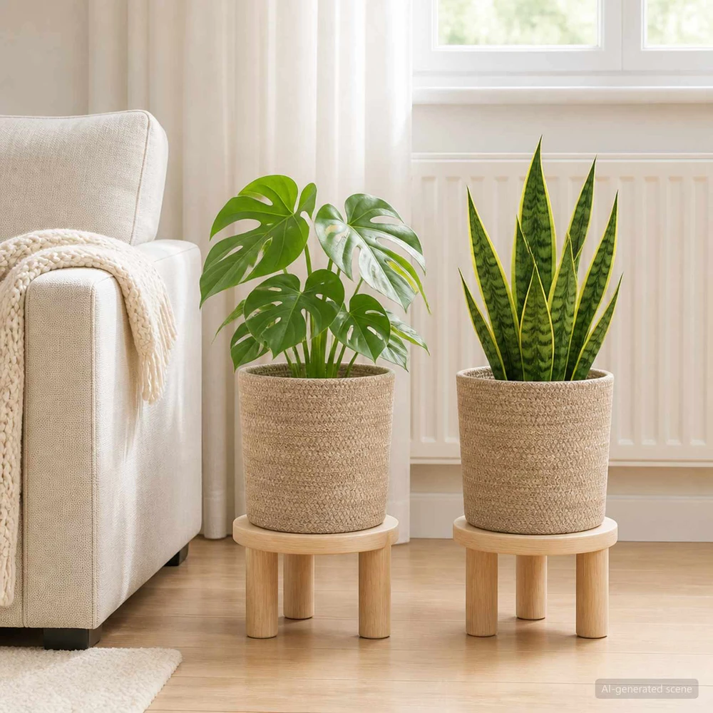 Vazonų rinkinys 2 vnt. Natūrali Ø 21 x 21 cm 100% Tossa Džiutas