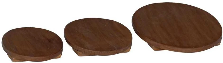 Vazonų stalas 3 vnt. Natūrali 29 x 29 x 3,5 cm Mahogany Medis