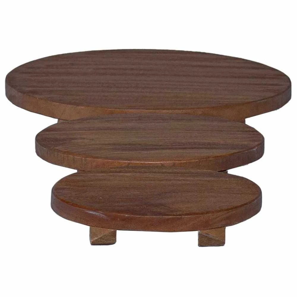 Vazonų stalas 3 vnt. Natūrali 29 x 29 x 3,5 cm Mahogany Medis