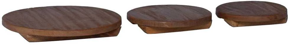 Vazonų stalas 3 vnt. Natūrali 29 x 29 x 3,5 cm Mahogany Medis