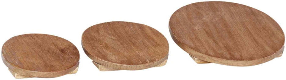 Vazonų stalas 3 vnt. Natūrali 29 x 29 x 3,5 cm Mahogany Medis