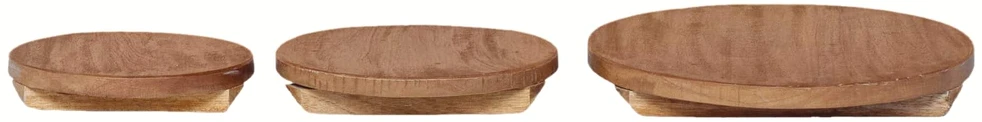 Vazonų stalas 3 vnt. Natūrali 29 x 29 x 3,5 cm Mahogany Medis