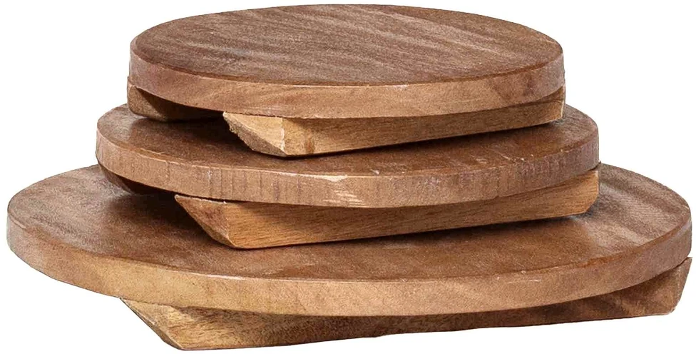 Vazonų stalas 3 vnt. Natūrali 29 x 29 x 3,5 cm Mahogany Medis