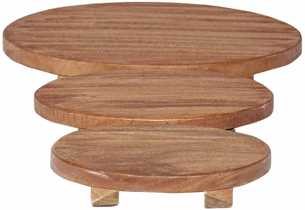 Vazonų stalas 3 vnt. Natūrali 29 x 29 x 3,5 cm Mahogany Medis