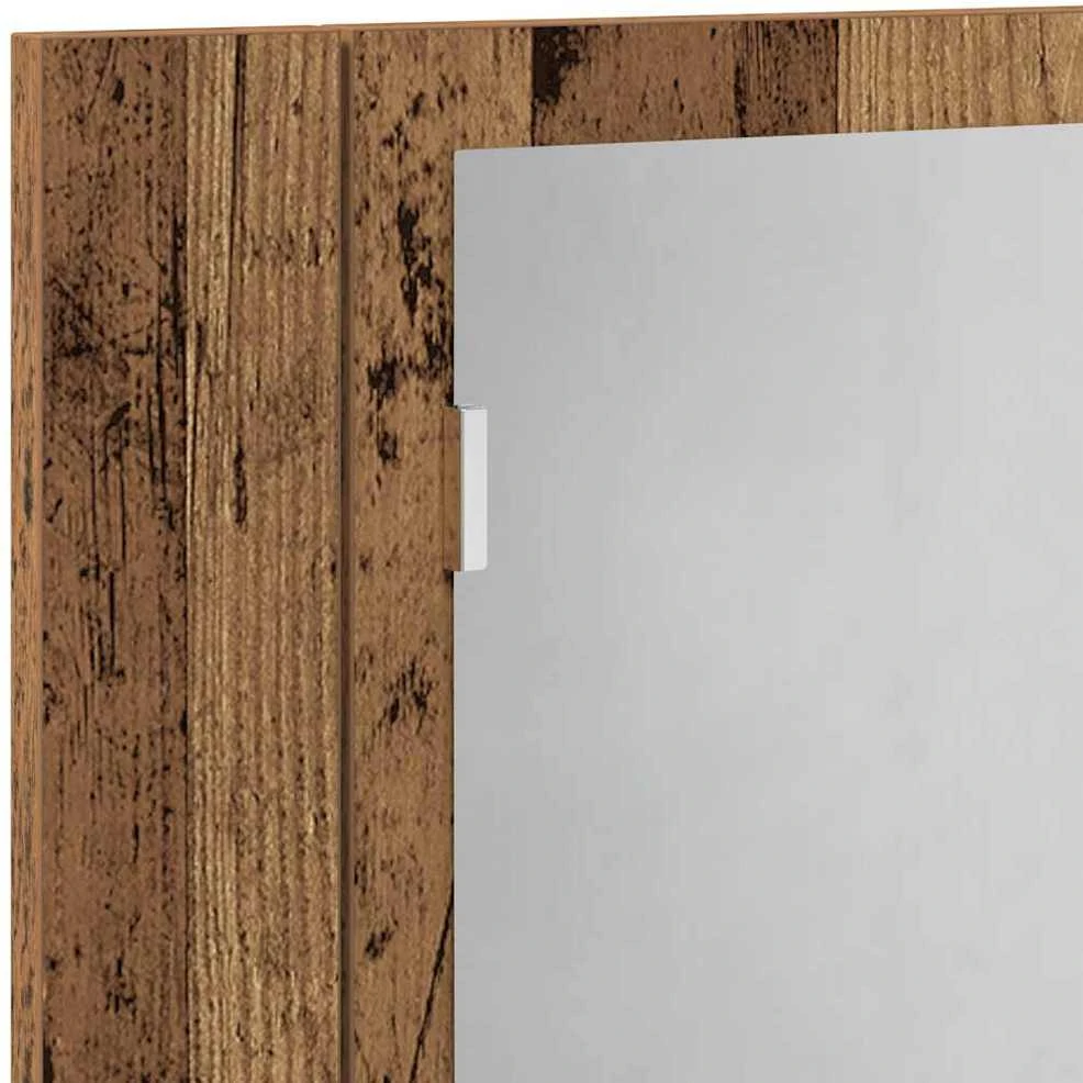 Veidrodinė LED spintelė, medienos, 60x12x45cm, apdirbta mediena