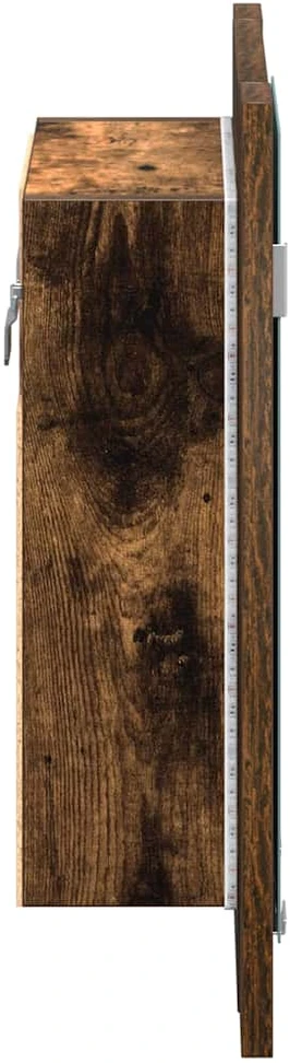 Veidrodinė LED vonios spintelė, ąžuolo, 40x12x45cm, mediena