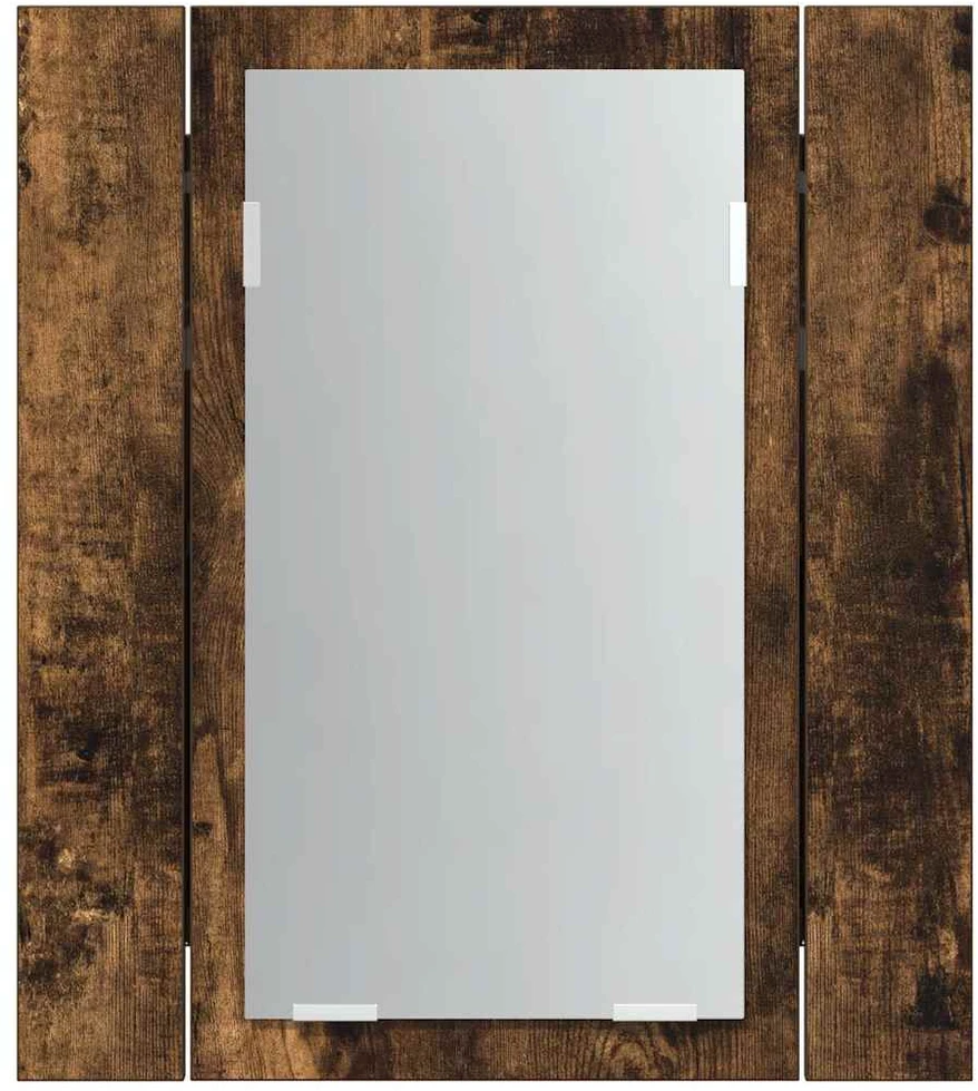Veidrodinė LED vonios spintelė, ąžuolo, 40x12x45cm, mediena