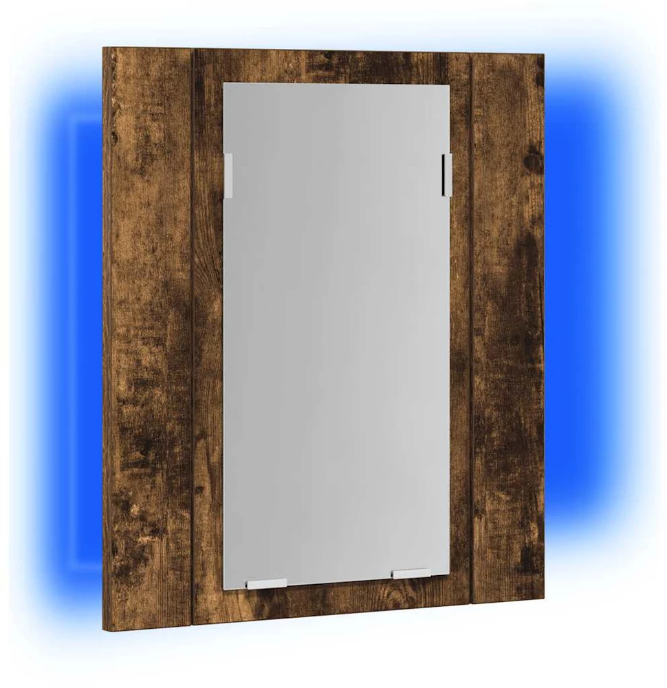 Veidrodinė LED vonios spintelė, ąžuolo, 40x12x45cm, mediena