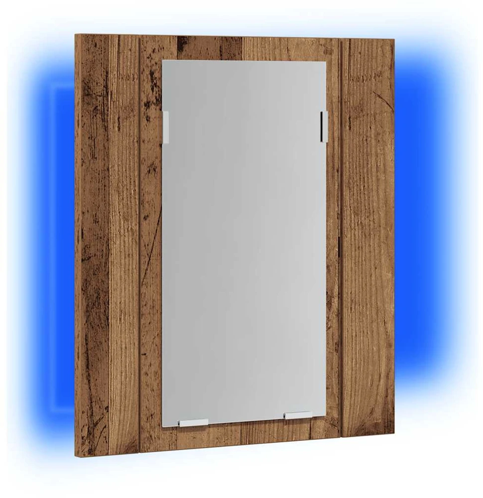 Veidrodinė LED vonios spintelė, medienos, 40x12x45cm, mediena