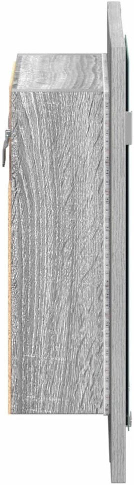Veidrodinė LED vonios spintelė, pilka, 40x12x45cm, mediena