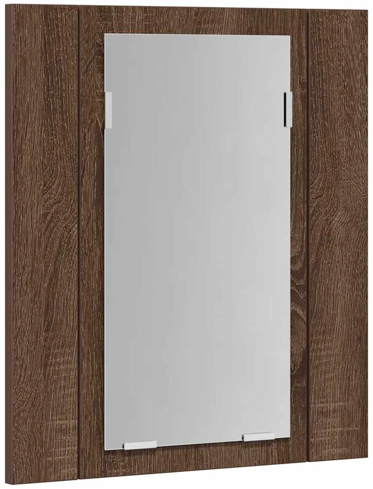 Veidrodinė LED vonios spintelė, ruda, 40x12x45cm, mediena