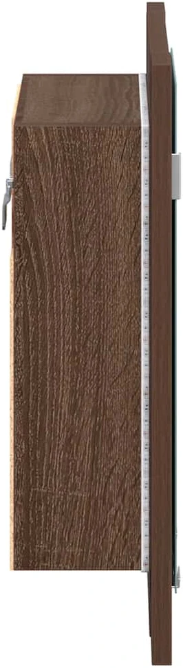 Veidrodinė LED vonios spintelė, ruda, 40x12x45cm, mediena