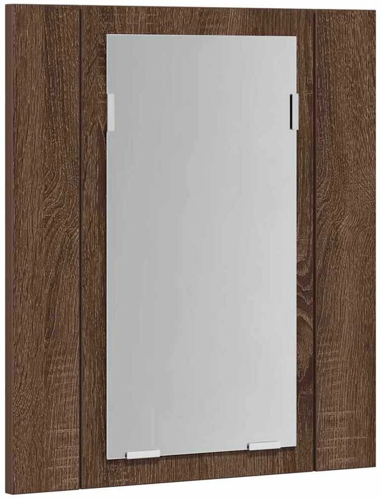 Veidrodinė LED vonios spintelė, ruda, 40x12x45cm, mediena