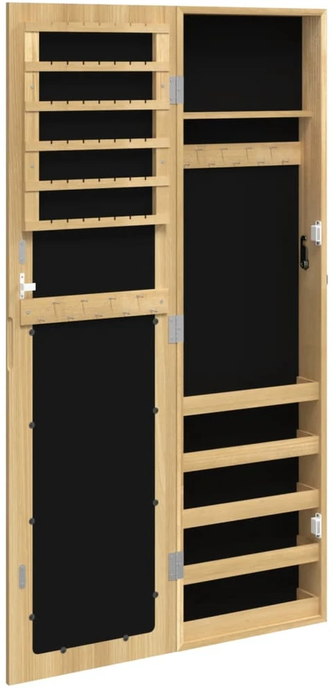 Veidrodinė papuošalų spintelė, 30x8,5x106cm, sieninė