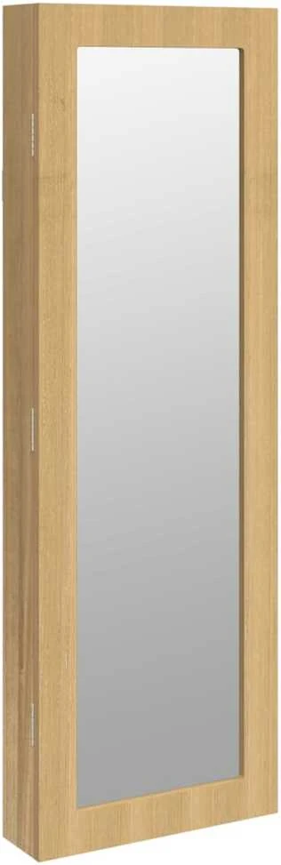 Veidrodinė papuošalų spintelė, 30x8,5x90 cm, sieninė