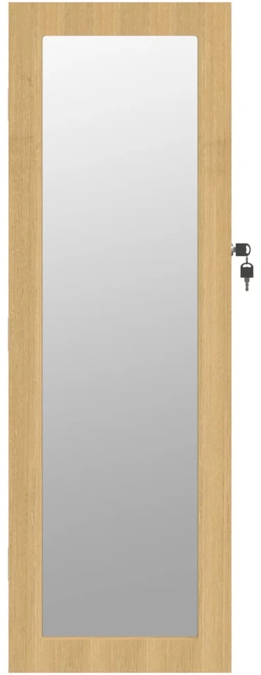 Veidrodinė papuošalų spintelė, 30x8,5x90 cm, sieninė